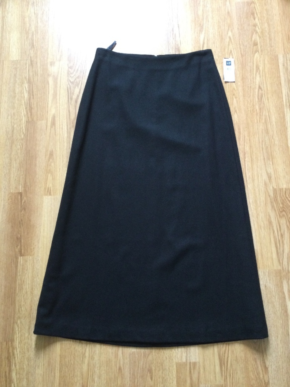 GAP Virgin Wool Blend Black Maxi Skirt 6 Back Zip Lined Vintage 2006 NWT